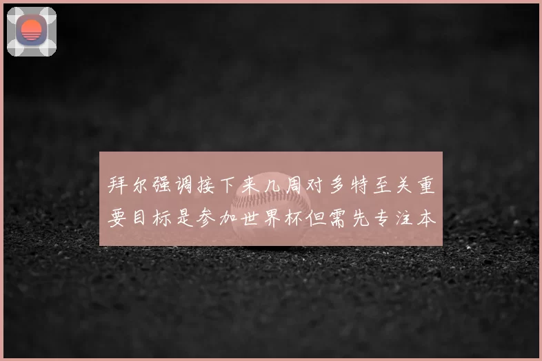 拜尔强调接下来几周对多特至关重要目标是参加世界杯但需先专注本赛季表现